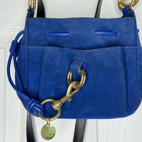 See by Chloé Mini Blue Suede Leather Crossbody Bag - Picture 8 of 16